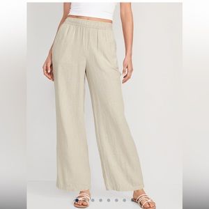 Three Old Navy High-Waisted Linen-Blend Wide-Leg Pants for Women